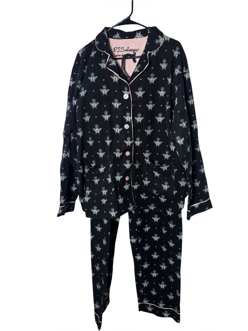 Pj salvage women’s xxl queen bee flannel cotton pajama set